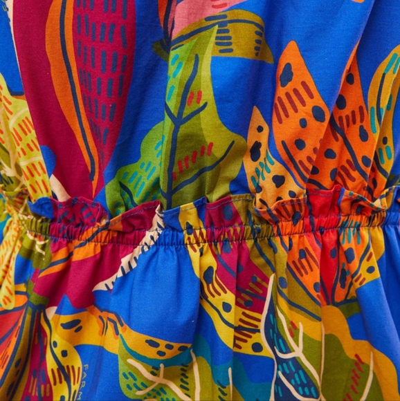 FARM Rio Blue Beaks & Bananas Tiered Midi Dress - Picture 4 of 8